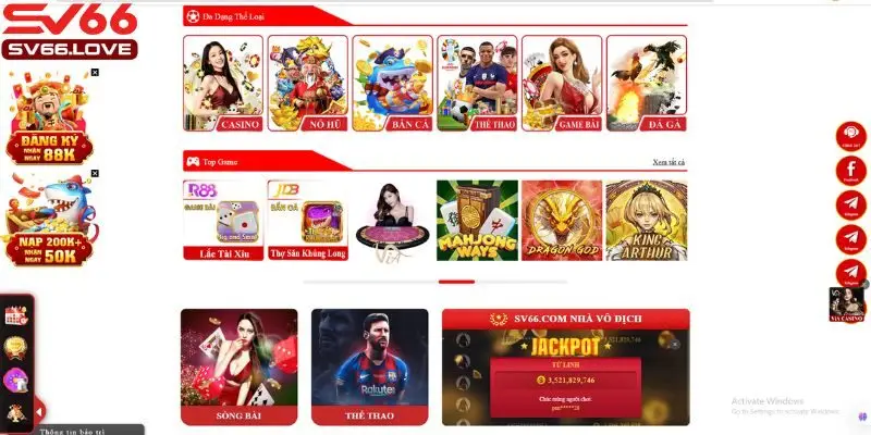 SV66 23 Thống kê các sảnh game SV66 nổi bật